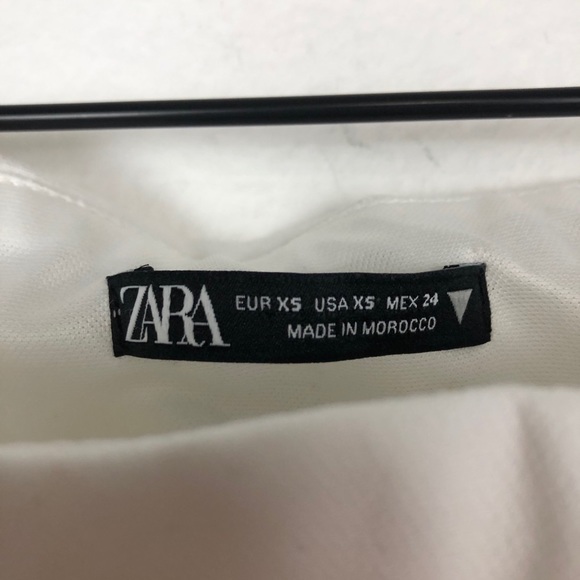 Zara Long Sleeve Off Shoulder Mini Dress Ivory XS - Picture 5 of 9